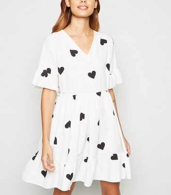 Urban Bliss White Heart Print Tea Dress ...